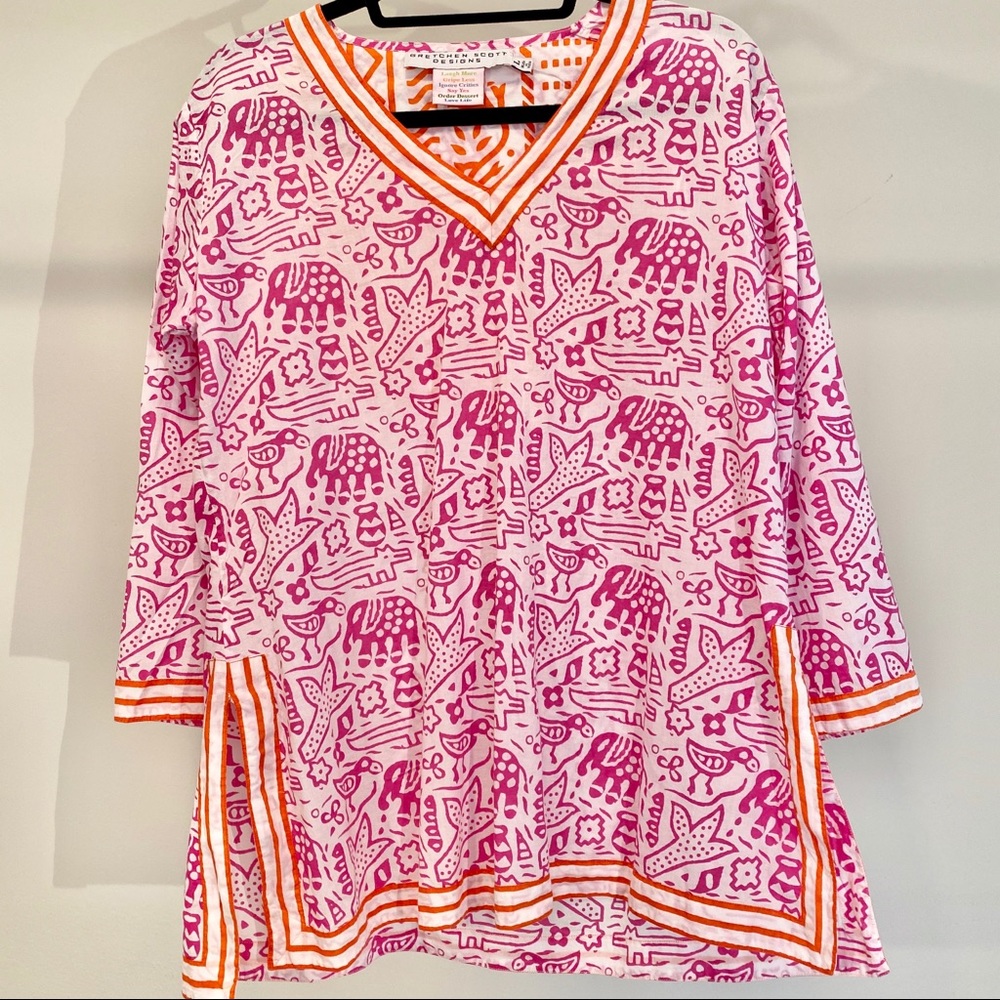 Gretchen Scott V-Neck Elephant Patterned Tunic